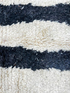 Abstract Orange Black Moroccan Wool Rug – Handmade Modern Berber