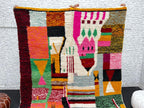 Colorful Abstract Moroccan Wool Rug – Handmade Berber Design
