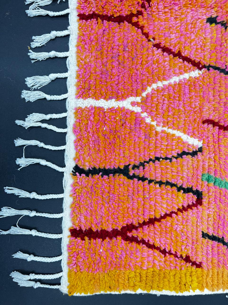 Colorful Abstract Moroccan Wool Rug – Handmade Berber Design