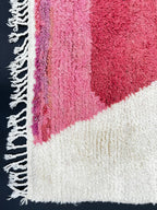 Red & Pink Moroccan Wool Rug – Handmade Modern Berber Carpet