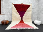 Red & Pink Moroccan Wool Rug – Handmade Modern Berber Carpet
