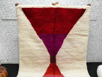 Red & Pink Moroccan Wool Rug – Handmade Modern Berber Carpet