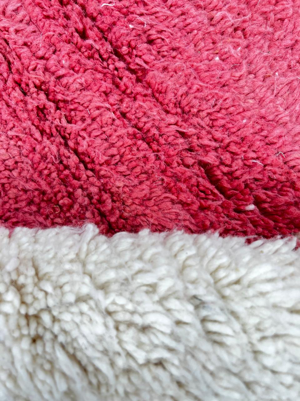 Red & Pink Moroccan Wool Rug – Handmade Modern Berber Carpet